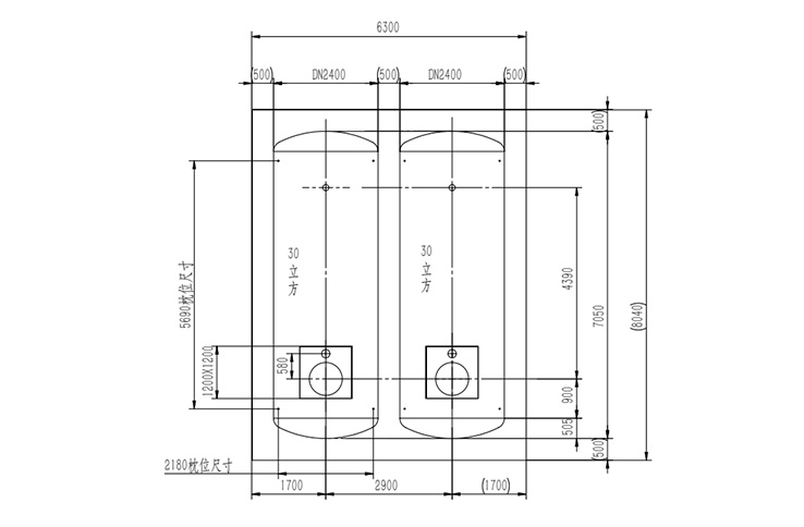 2個(gè)30m3埋設(shè)圖